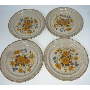Sunmarc Endura Collection Stoneware Woodbloom  7 1/2” Dessert Plates Set Of 4